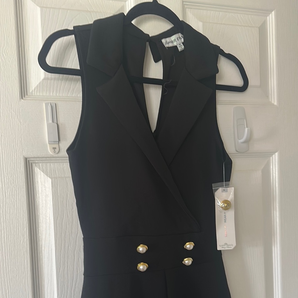 Almost Famous Black Jumpsuit with Gold Accents